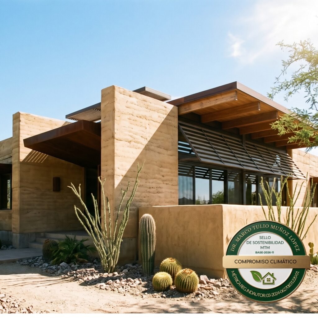 Certificación Hospedaje (Eco-host) | Sello de Sostenibilidad 2 Residencia de arquitectura bioclimática con el distintivo Sello de Sostenibilidad MTM de compromiso climático.